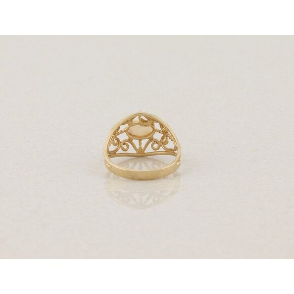 14k Yellow Gold Natural Opal Filigree Ring Size 6 - Picture 6 of 8